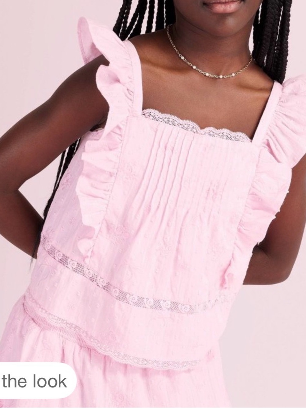 NWT LoveShackFancy x Target Rebecca Alouette Rose Embroidery Ruffle Top